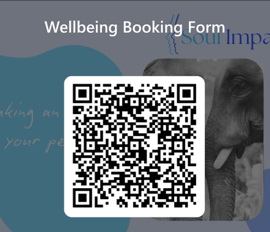 Scan to open the Soul Impact wellbeing booking form